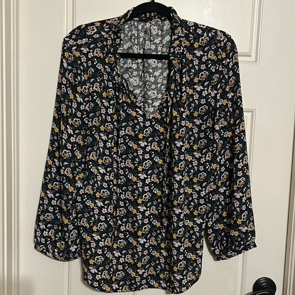 Loft size large floral print blouse